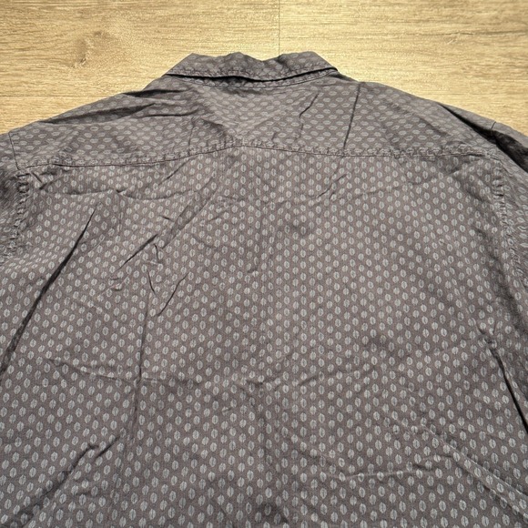 VOYAGER Shirt Mens XL Gray Geometric Print Short Sleeve Button Up  Cotton Adult - Picture 6 of 9